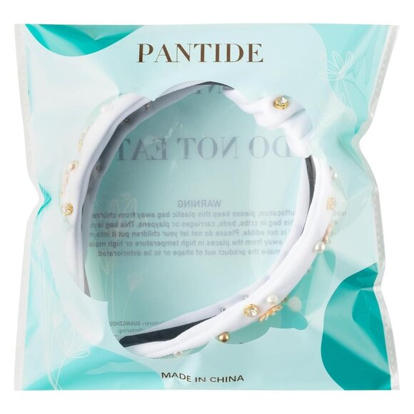 Daisy Jeweled Knotted Headband - Rhinestone Crystal Beads Embellished Headband W - Picture 6 of 6